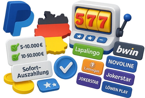 Top Seiten mit PayPal Slots für Spieler aus Deutschland